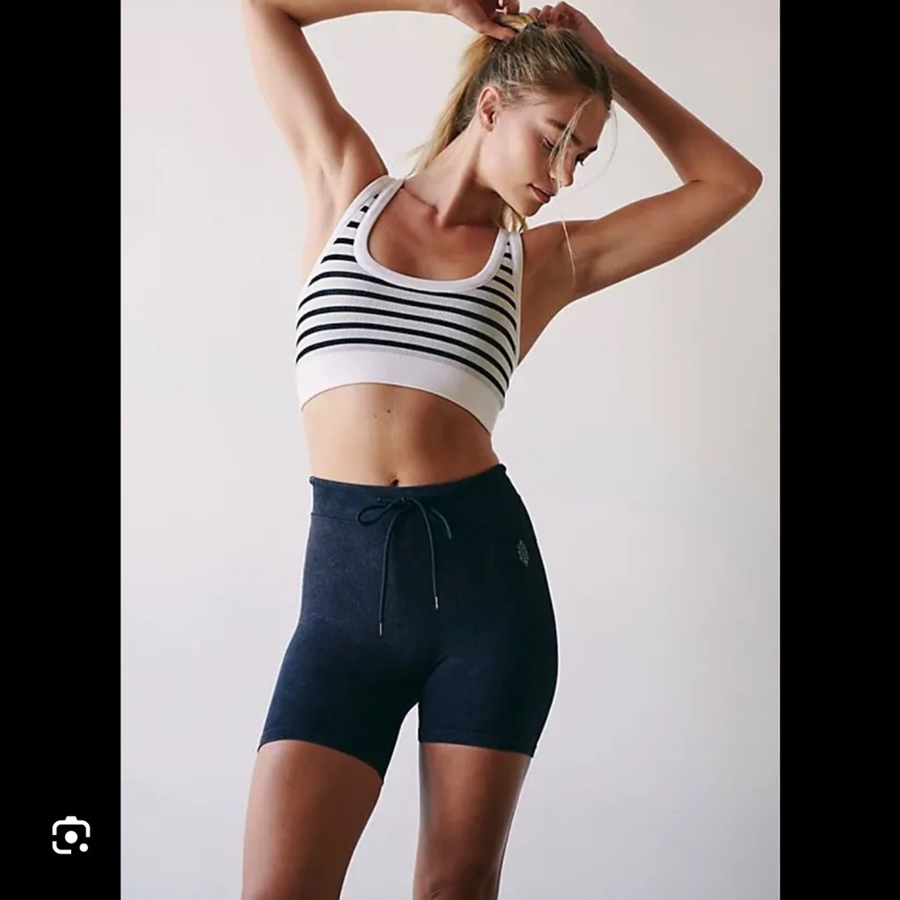 Free People Movement Biker Shorts tie waist long size small black